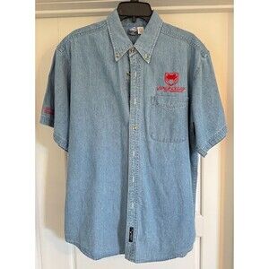 Viper Club of America Shirt Size M Denim Button Up Embroidered Dodge 100% Cotton